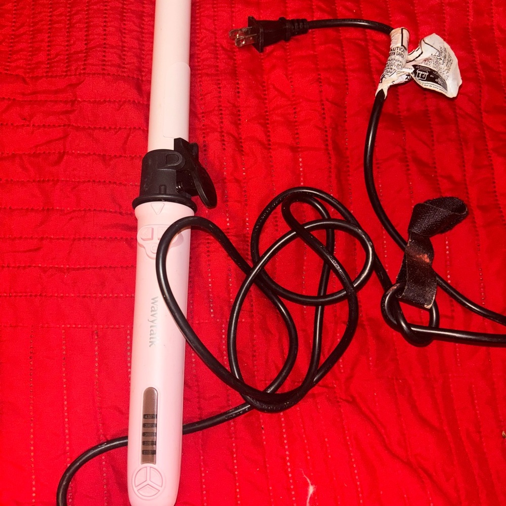 White Curling Iron with Black Cord